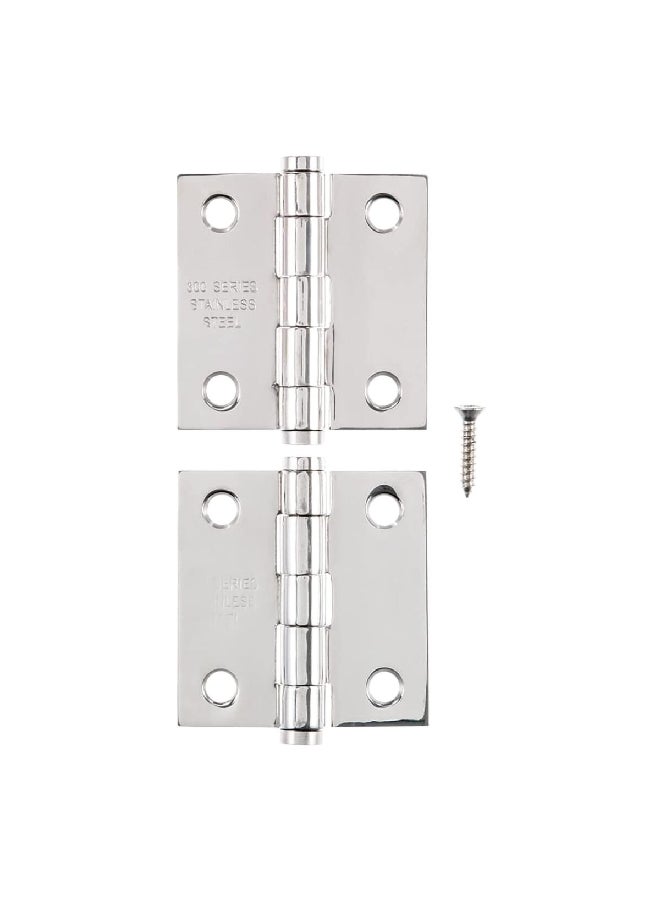 ACE 2-Piece Stainless Steel Removable Pin Narrow Hinge Set Silver 2 Inch 01-3540-425 - Image 1