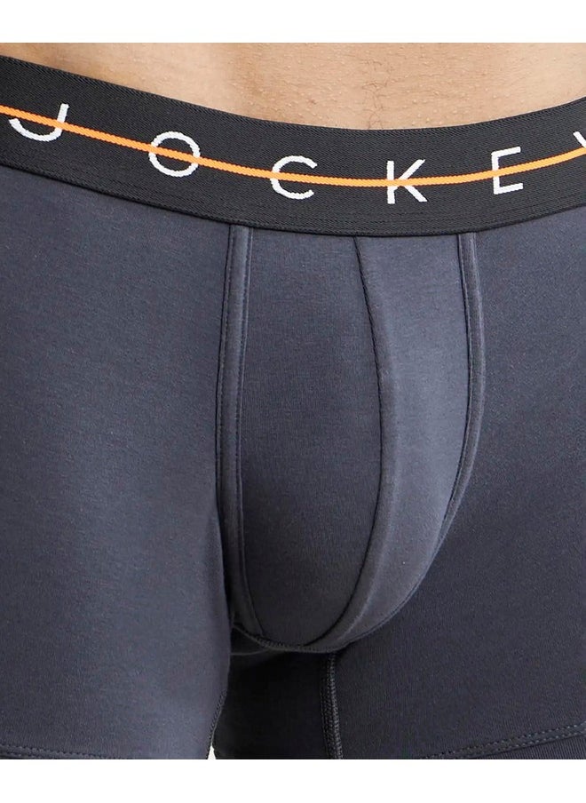 JOCKEY Jockey Men's Cotton Blend Trunks (Pack of 1) (NY16_Graphite_XL_Graphite_XL)  - Image 5