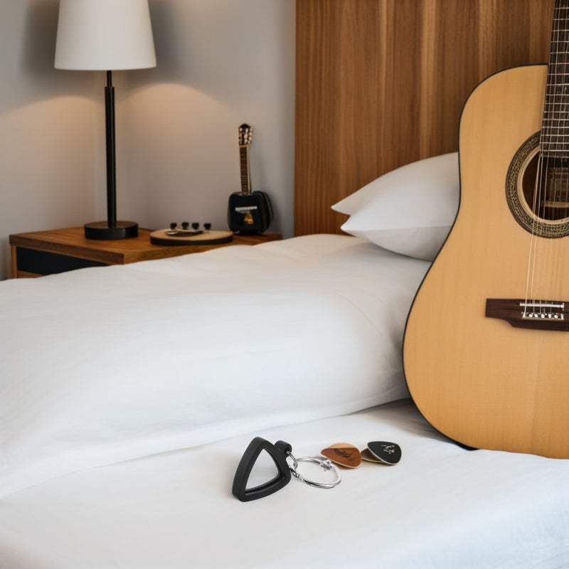 🎸 حافظة فاتيح ل سك الغيتار ن سبائك سوداء ع سيليكون تص ي ح ول - Image 2
