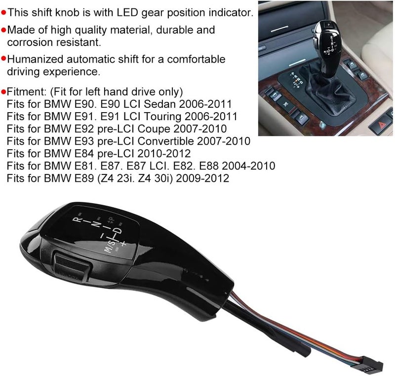 F30 LHD ناقل حركة أوتوماتيكي مع مقبض LED (أسود لامع) - طقم تحديث لـ E90 E92 E84 E89 - Image 2