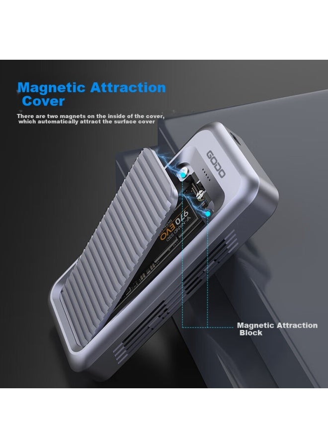 Godo o Usb4 Solid State Drive Enclosure M.2 Portable External Box Nvme Laptop 40gbps With Fan Compatible With Thunderbolt 4/3 3.2/3.1/3.0 Laptop Desktop Smartphone - Image 5
