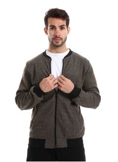 Men Sweatshirt With Front Pockets And Through Zipper