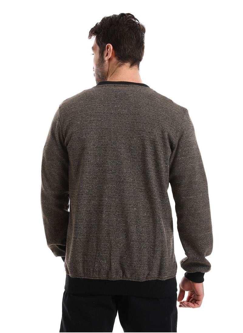 Caesar - Men Sweatshirt With Front Pockets And Through Zipper - Image 1