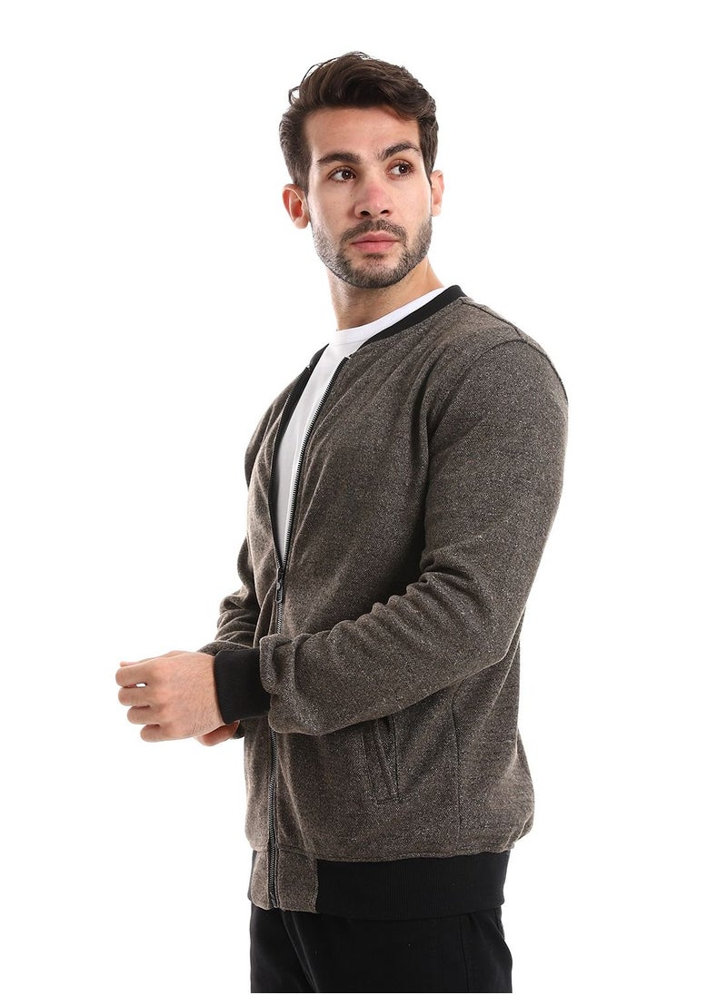 Caesar - Men Sweatshirt With Front Pockets And Through Zipper - Image 1