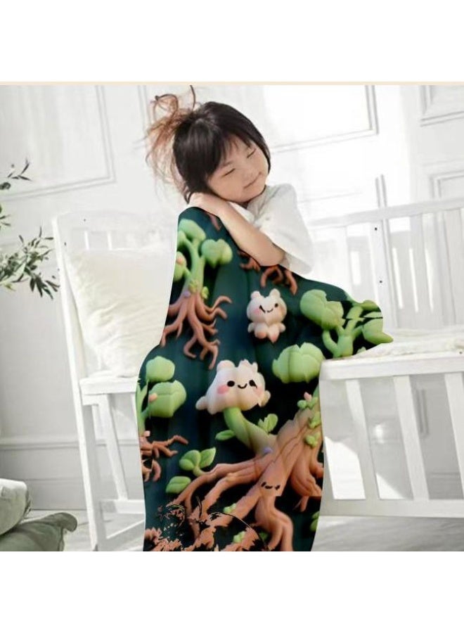 general Baby and children's cartoon flannel thin blanket (warm and comfortable, suitable for sleep, game use) 70cm*100cm - Image 2