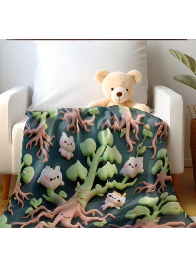 general Baby and children's cartoon flannel thin blanket (warm and comfortable, suitable for sleep, game use) 70cm*100cm - Image 3