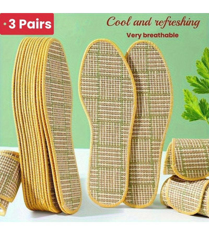 3 Pairs Woven Wear Resistant Breathable Insole Inserts Comfort Cushion Pads For Sports Casual Shoes Size 45-9.5 - Image 5