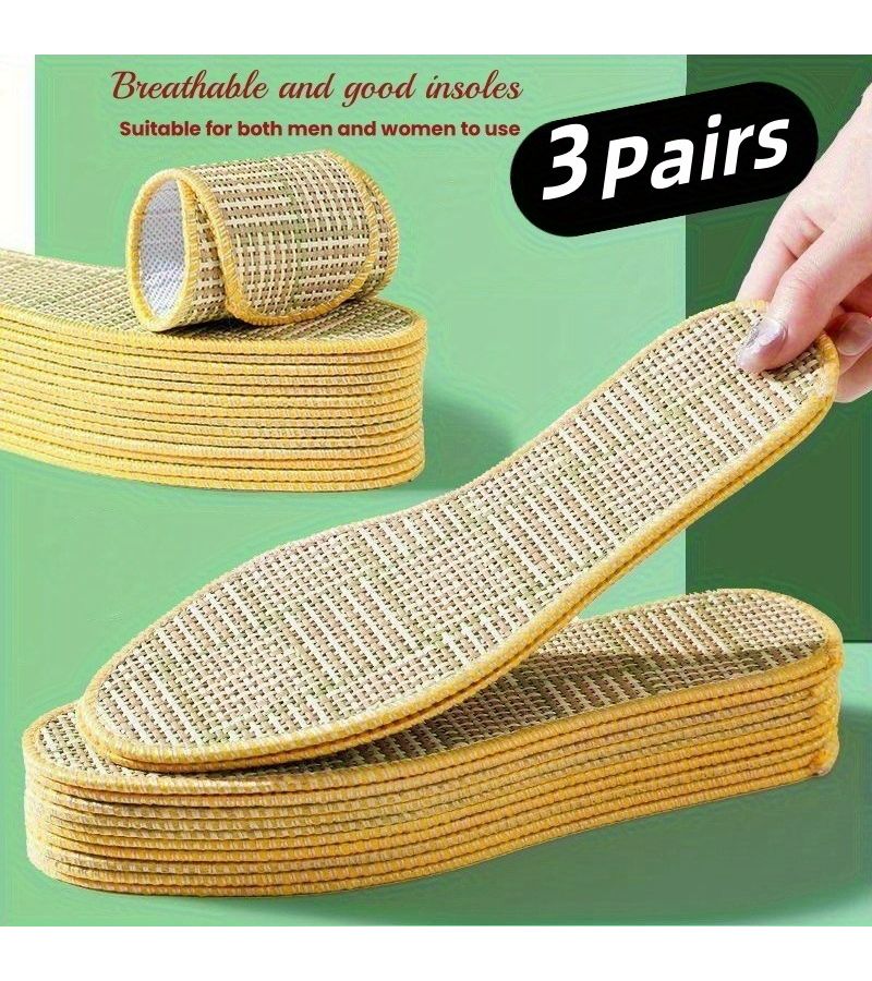 3 Pairs Woven Wear Resistant Breathable Insole Inserts Comfort Cushion Pads For Sports Casual Shoes Size 45-9.5 - Image 1