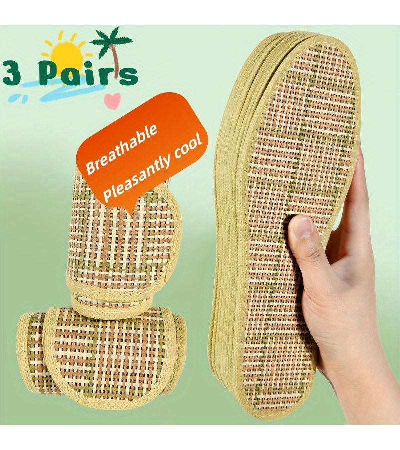 3 Pairs Woven Wear Resistant Breathable Insole Inserts Comfort Cushion Pads For Sports Casual Shoes Size 45-9.5 - Image 4