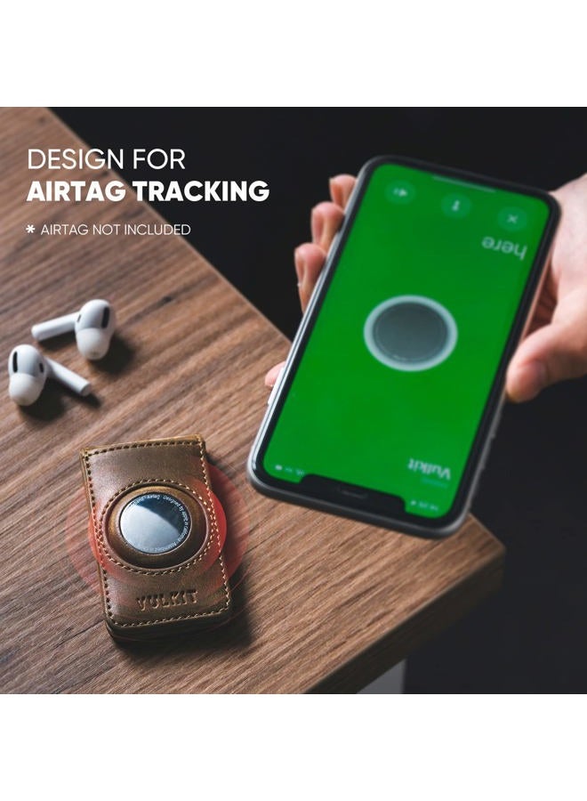 VULKIT Men's Magnetic Money Clip with Airtag Holder - Airtag NOT Included- Holds Up to 15 Cash or 8 Cards, Espresso, Slim, Minimalist - Image 3