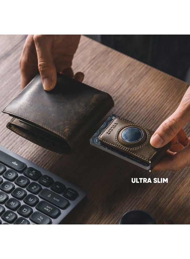 VULKIT Men's Magnetic Money Clip with Airtag Holder - Airtag NOT Included- Holds Up to 15 Cash or 8 Cards, Espresso, Slim, Minimalist - Image 4