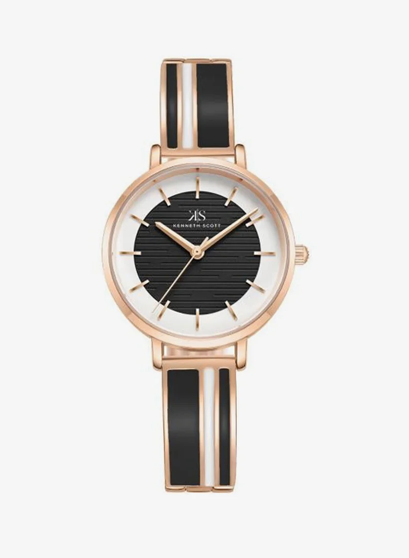 Kenneth Scott Kenneth Scott K23501-RBBB Women's Analog Display Watch & Alloy Strap Black