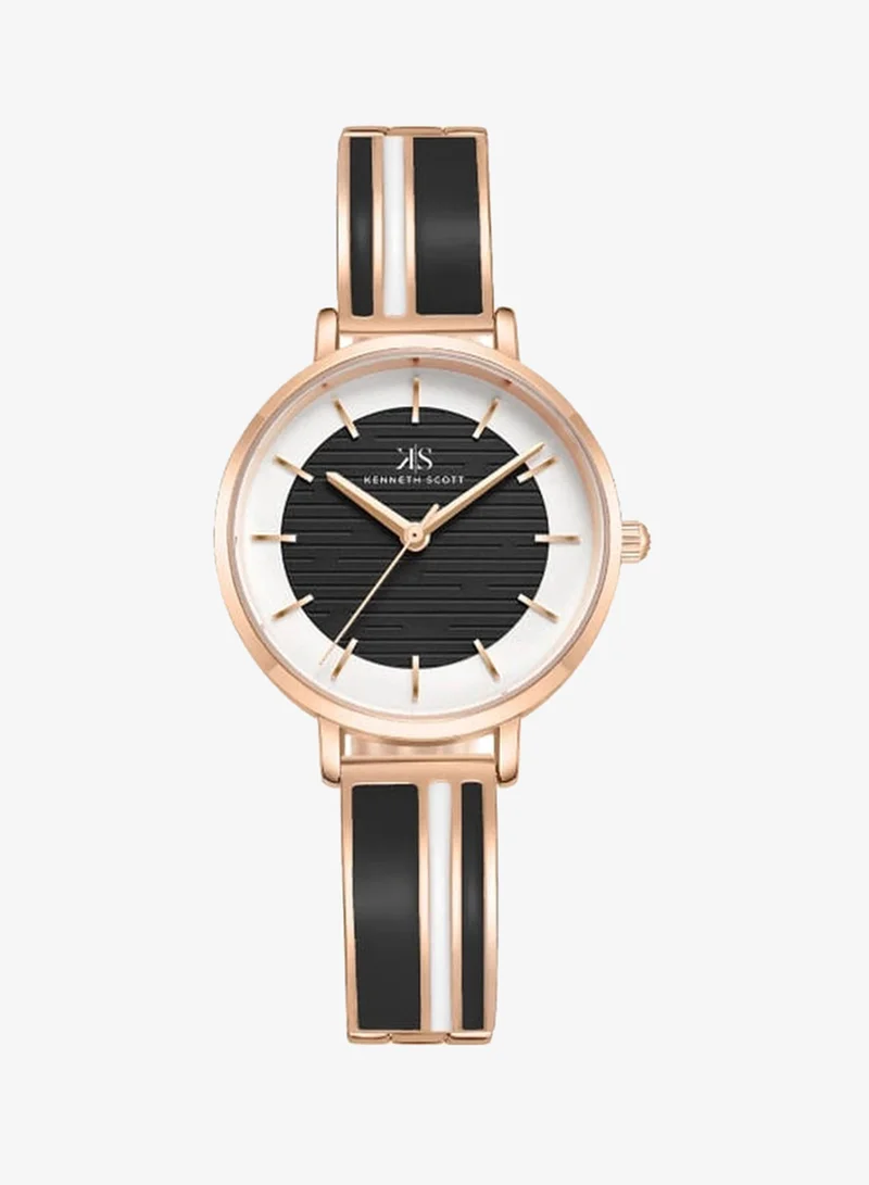 Kenneth Scott Kenneth Scott K23501-RBBB Women's Analog Display Watch & Alloy Strap Black