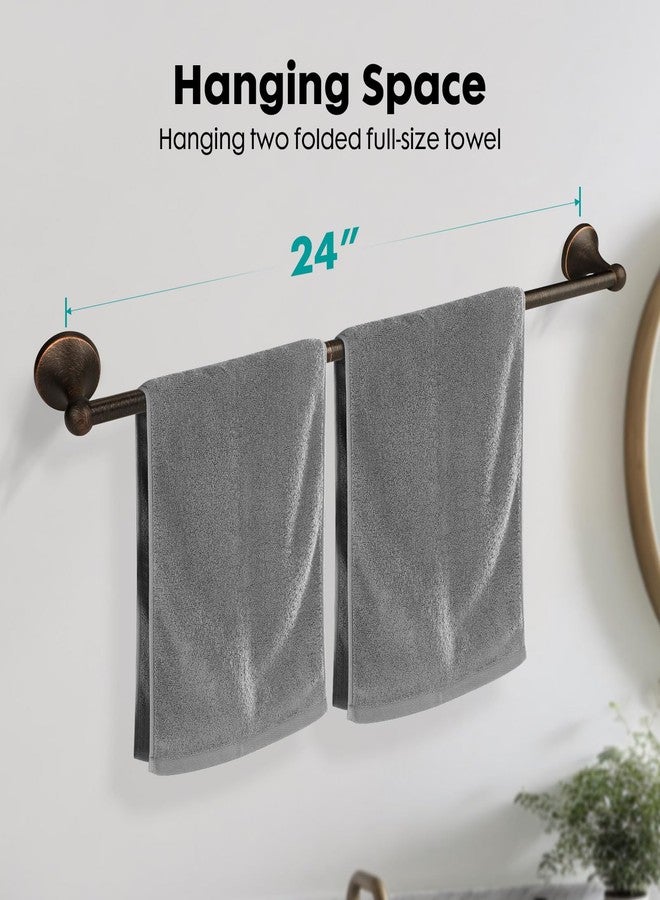 Ntipox Antique Bathroom Towel Bar Oil Rubbed Bronze, 24 Inch Towel Racks for Bathroom Wall Mounted,Bathroom Towel Holder Bronze,Home Decor Towel Rod - Image 2