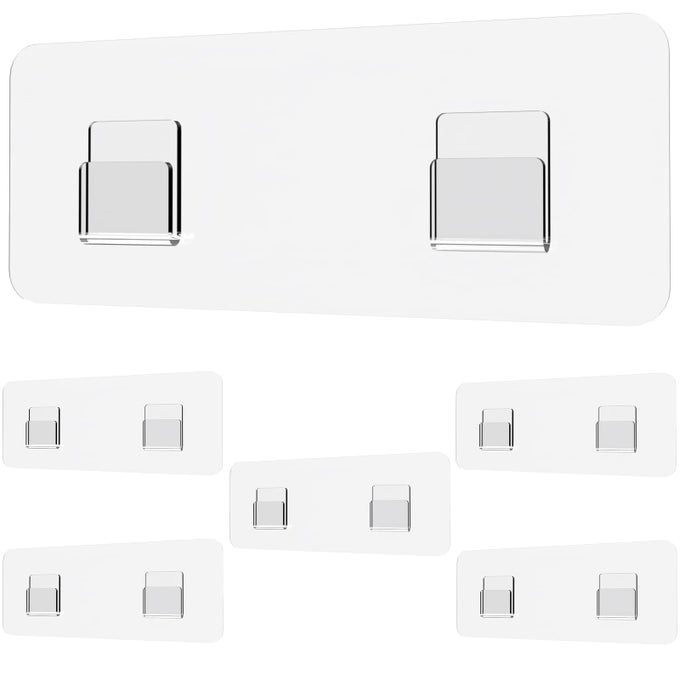 SHOWER CADDY ADHESIVE REPLACEMENT SHOWER SHELF ADHESIVE SHOWER ADHESIVE STRIPS ADHESIVE STICKERS TRANSPARENT 2 FLAT HOOKS 6 12 6 PACK