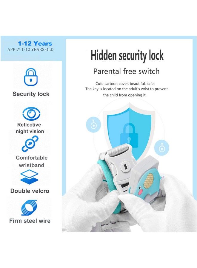 WSZCML Anti Lost Wrist Link Wszcml Toddler Safety Leash With Key Lock Reflective Child Walking Harness Rope Leash For Kids/Babies (Cyan 2M/6.56 Ft) - Image 5