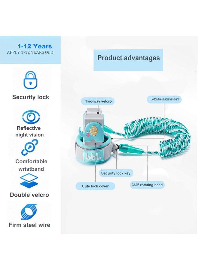 WSZCML Anti Lost Wrist Link Wszcml Toddler Safety Leash With Key Lock Reflective Child Walking Harness Rope Leash For Kids/Babies (Cyan 2M/6.56 Ft) - Image 4