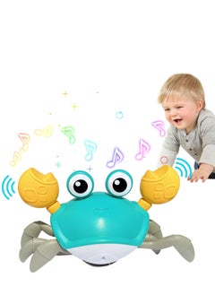 YUNSYE Green Crab Toy Crawling Crab Baby Toys Infant for 3-12 Boy Girl with Learning Crawl System Music for 0-36 Months Walking Toddler Birthday Gift  - Image 1