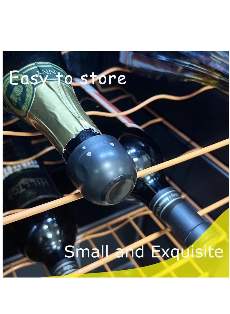 Excefore سدادات شمبانيا 3 عبوات سوداء، سدادات شمبانيا مانعة للتسرب، سدادة زجاجة شمبانيا احترافية، حافظ على تازة الشمبانيا مثالية للشمبانيا، كافا، بروسيكو والنبيذ الفوار - Image 5