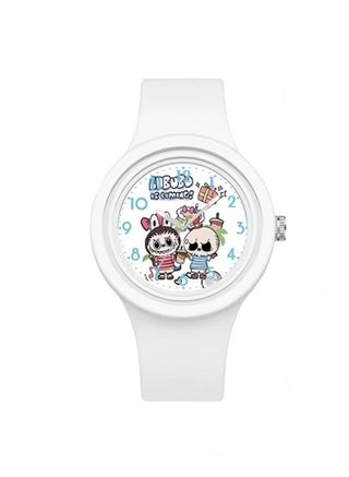 4PCS New Children's Gift Round Cute Labubu Cartoon Watch Skin friendly Silicone Watch - view 5