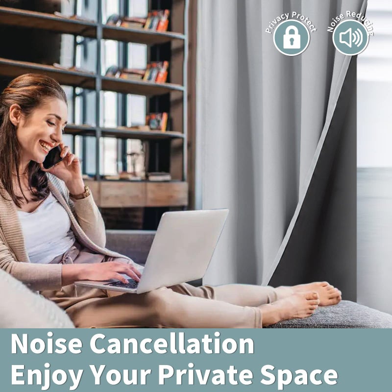 BGment الستائر الطويلة اللطيفة لغرفة المعيشة طولها 90 بوصة غرفة كاملة غامق ضوضاء معزولة بالضوضاء المعزولة بستائر جيب القضيب الستائر - Image 5