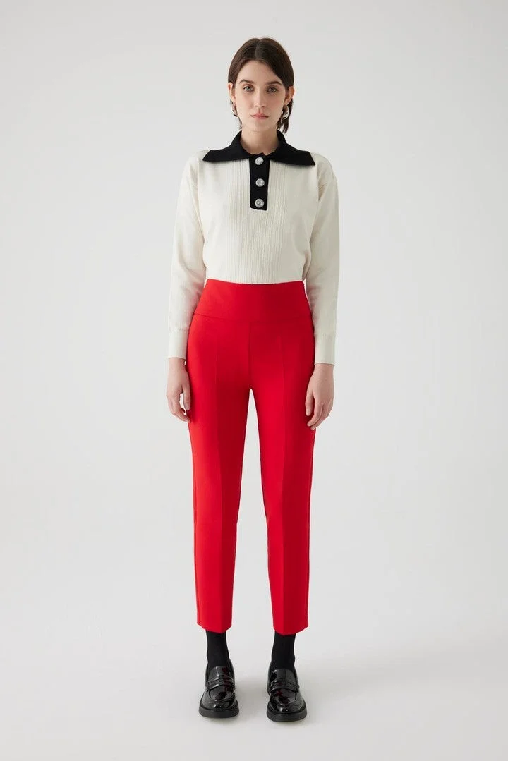 EXQUISE High-Waisted Carrot Pants