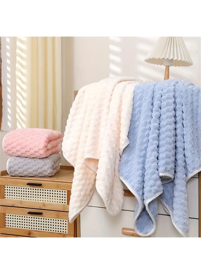Rapid Dry Luxury Microfiber Bath Towel Blue 138 70cm Hair Resistant - Image 2