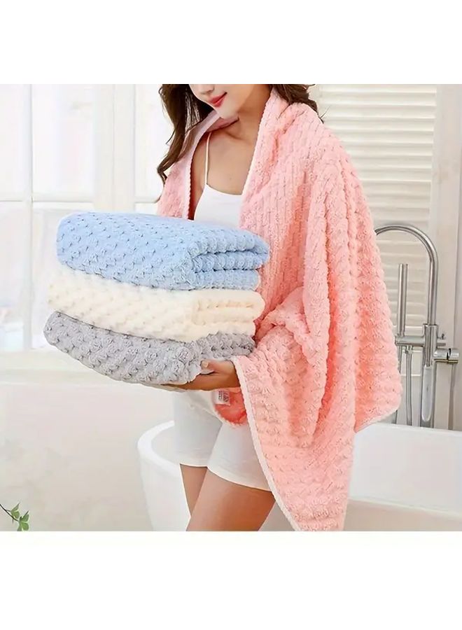 Rapid Dry Luxury Microfiber Bath Towel Blue 138 70cm Hair Resistant - Image 3