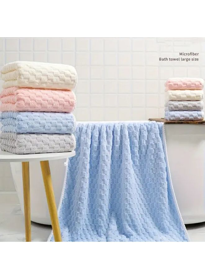 Rapid Dry Luxury Microfiber Bath Towel Blue 138 70cm Hair Resistant - Image 1