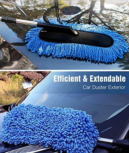 YeewayVeh Car Duster Kit 3 Pack Car Detailing Brush Set with Extendable Microfiber Dust Brush Scratch Free Car Dash Duster Soft Car Interior Brush for Vehicles Motorcycle and Home Cleaning Tools - Image 3