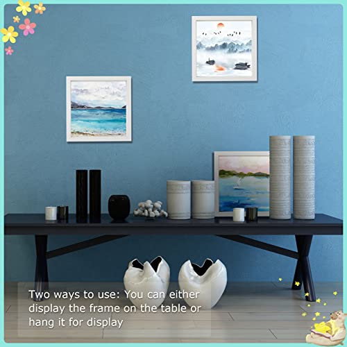 Tuanse 6 Pieces Shadow Box Picture Frame Square Shadow Boxes Display Cases for Sports Memorabilia Wedding Memories Crafts Pins Awards Medals Tickets and Photos (8 x 8 Inch, White) - Image 4