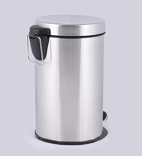 PHOENIX ENTERPRISE Stainless Steel Pedal Dustbin Matt finish with Plastic Bucket Trash Can Round Shape Dustbin For Home Bathroom Room Office 8x13 7ltrs 1 - Image 2