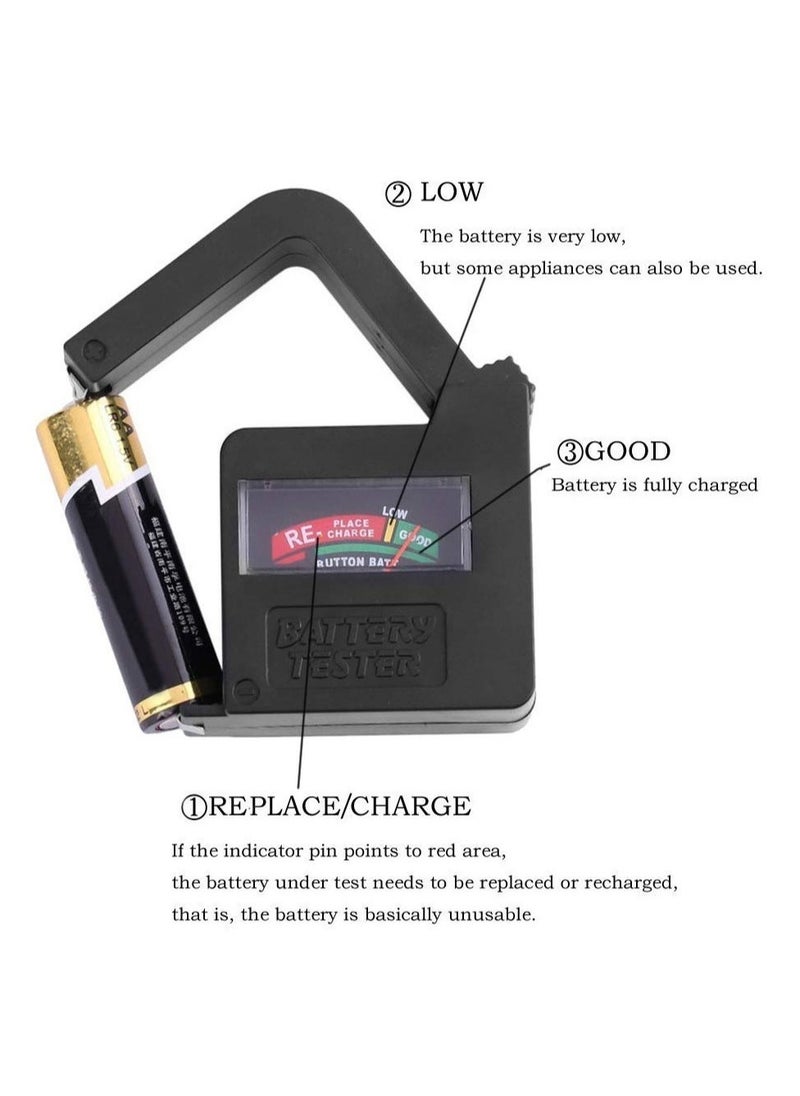 KASTWAVE - Battery Tester, Multi Purpose Household Battery Load Tester Checker, Universal Battery Checker Meter for AA/AAA/C/D/9V/1.5V Small Button Cell Batteries 12 V Lantern Cells & More (Black) - Image 1