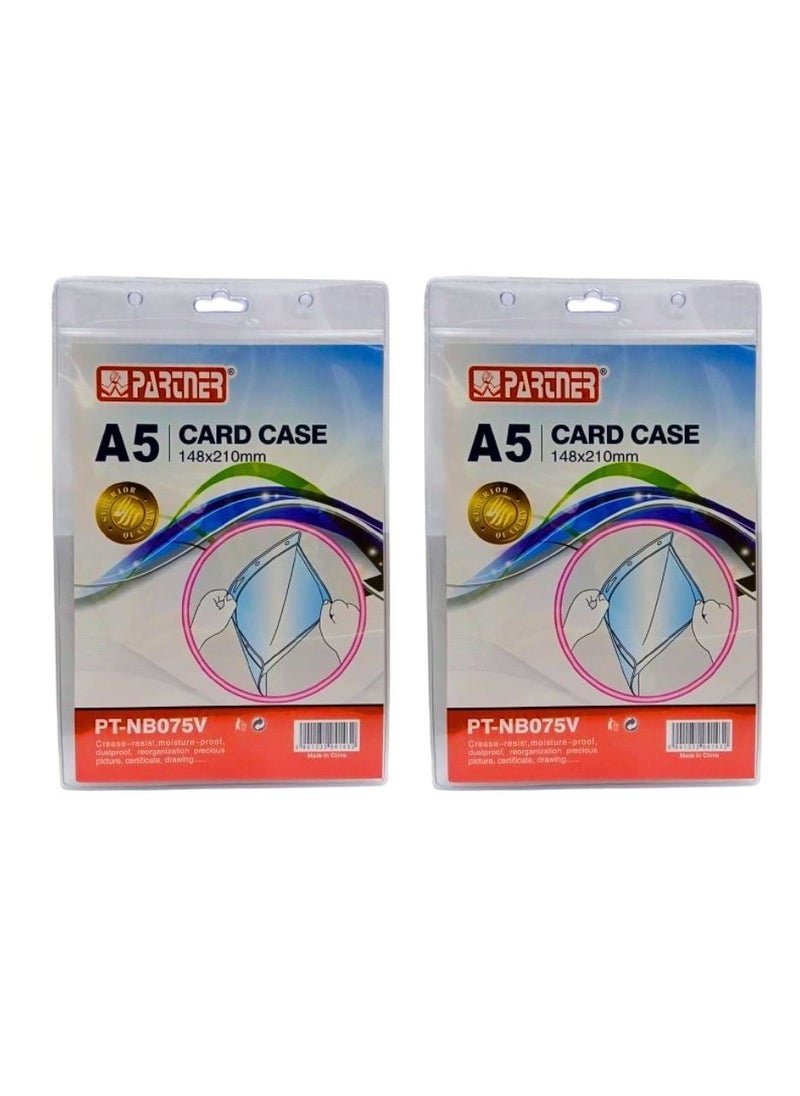 PARTNER - A5 size transparent hard PVC used for documents up to 148 x 210mm or 5.8 x 8.3 inch. Perfect for picture, certificate, drawing and more - Image 1