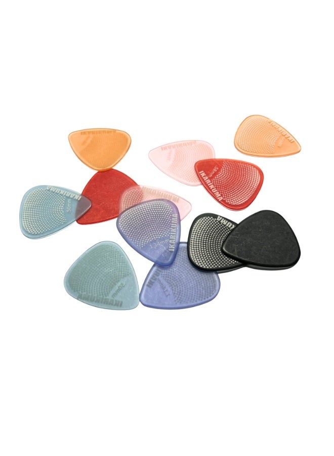 IKARIKUMA IKARIKUMA 12Pcs Guitar Picks – Teardrop Style, Bear Logo, Macaron Series (KGP-FLA04) - Image 2