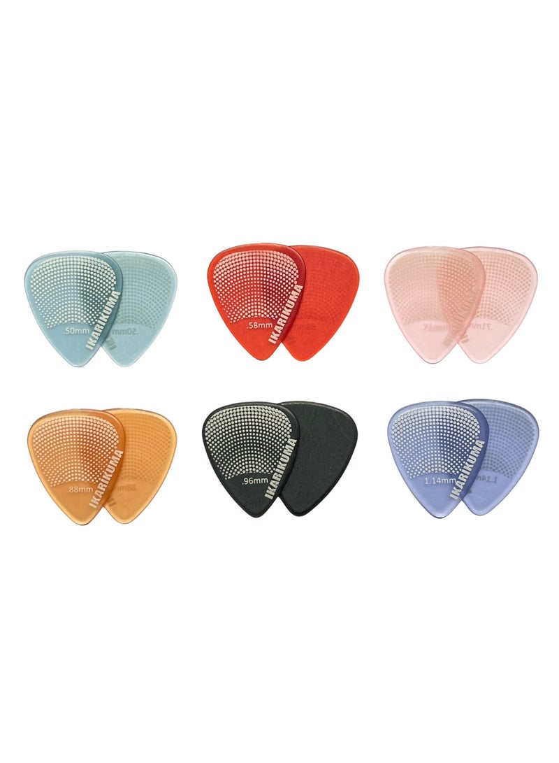IKARIKUMA IKARIKUMA 12Pcs Guitar Picks – Teardrop Style, Bear Logo, Macaron Series (KGP-FLA04) - Image 1