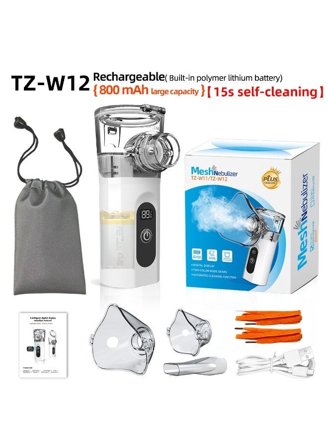 RUKYU Newest Intelligent Colorful Digital Nebulizer for Adults & Kids , Portable Handheld Atomizer with Automatic Cleaning- Ultrasonic Mesh Atomizer, Cold Mist Large Vapor Inhaler, Quiet Operation, 800mAh Long Battery Life, Suitable for Home, Office, and Travel - Image 1