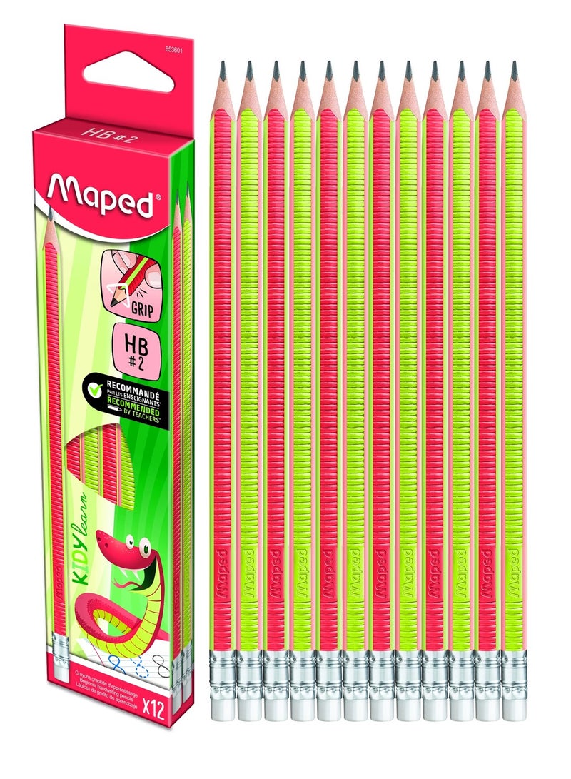 Maped 12-Piece HB#2 Pencils With Eraser Tips - Image 1
