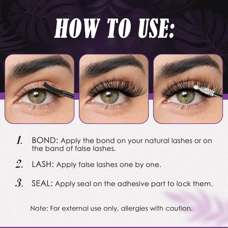 GAQQI Lash Cluster Glue, Lash Bond and Seal Waterproof Eyelash Glue for Eyelash Clusters, Strong Hold Adhesive for DIY Use, Latex-Free Safe Formula - Image 5