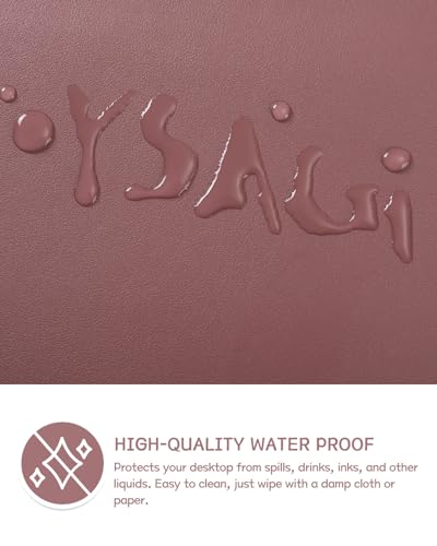 YSAGi Non-Slip Leather Desk Pad L Size, Waterproof Laptop Computer Desk Keyboard Mat, Table Protector Blotter Mat, Large Mouse Pad for Office/Work/Home/Decor(Dark Pink, 35.4" x 17") - Image 4
