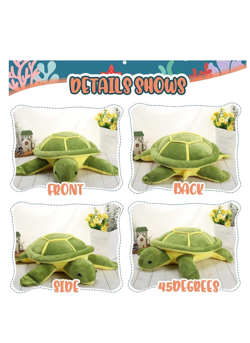ARGT - 40cm Sea Turtle Stuffed Animal – Soft Plush Turtle Pillow, Large Green Plushie for Kids, Girls, Boys – Cute Cuddly Toy, Nursery & Home Decor, Gift for Birthday, Valentine, Mother's Day - Image 1