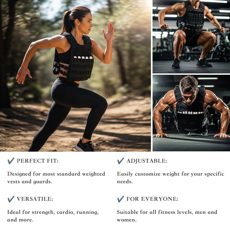 Mavee 3.5 lbs Steel Weight Plates, 8-Pack (0.44 lb Each), 5.9" x 1" Electroplated Rustproof Inserts for Weighted Vests, Ankle & Wrist Weights, Rucking and Strength Training - Image 3