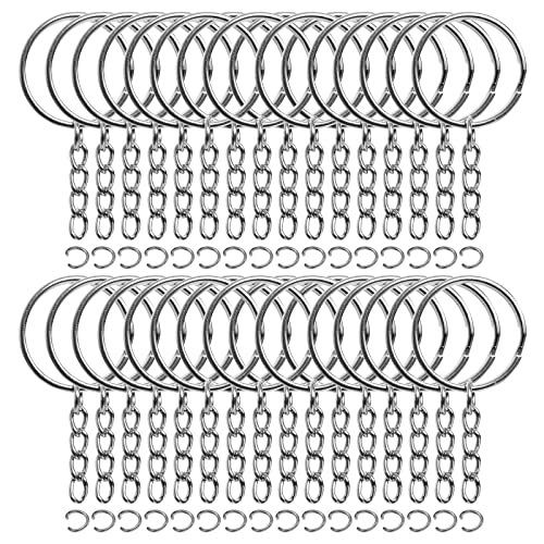 REEMTOO 150 Pcs Key Chain Accessories Split Key Rings with 1 Inch Chain and Jump Rings - Image 1