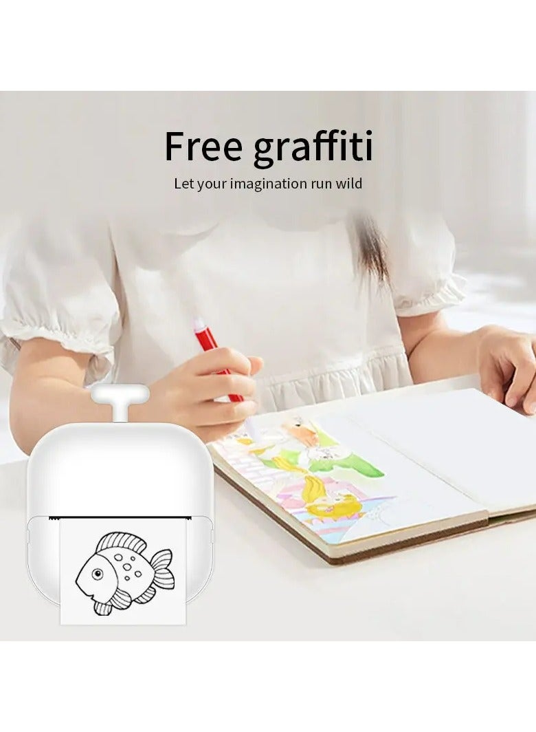 Mini Thermal Printer, Portable Label Printer with 13 Rolls of Paper, USB Rechargeable Multiuse Label Maker for Paper Printable Photos, Lists, QR Codes, Notes - Image 3