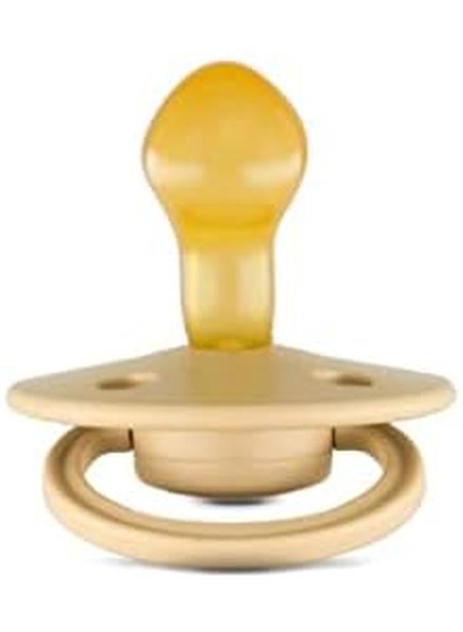 Rebael Mono Natural Rubber Round Pacifier Size 2 Baby 6M Plus 1 Pack Almond - Image 2