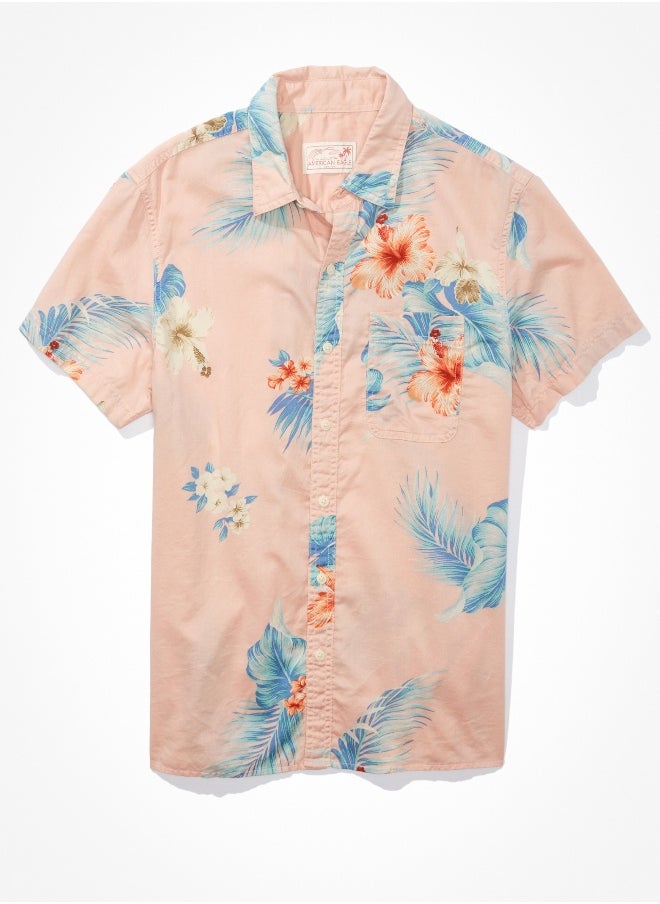 American Eagle - AE Tropical Button-Up Resort Shirt - Image 1