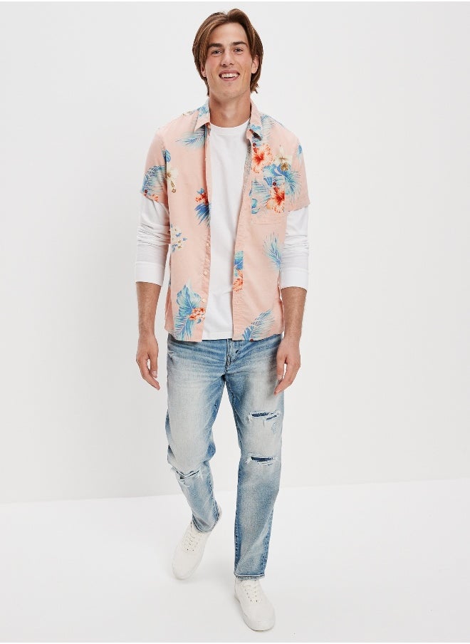 American Eagle - AE Tropical Button-Up Resort Shirt - Image 1