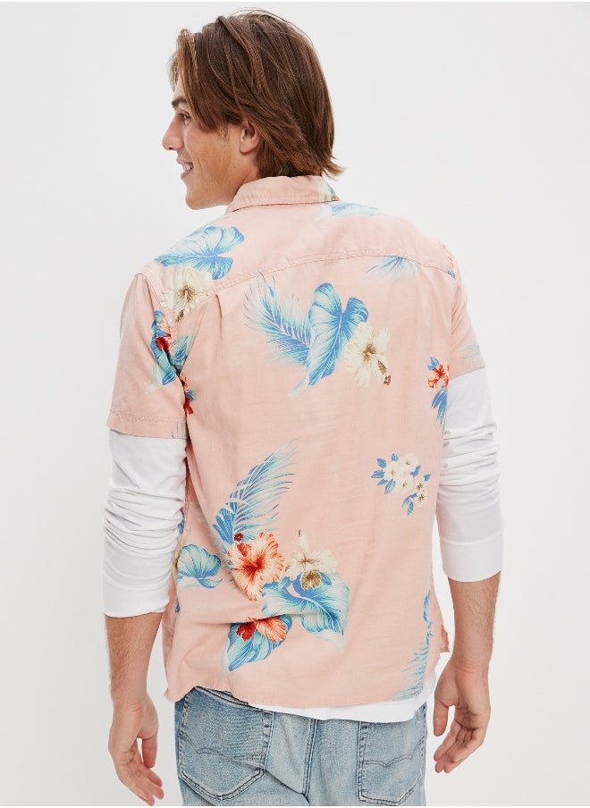 American Eagle - AE Tropical Button-Up Resort Shirt - Image 1