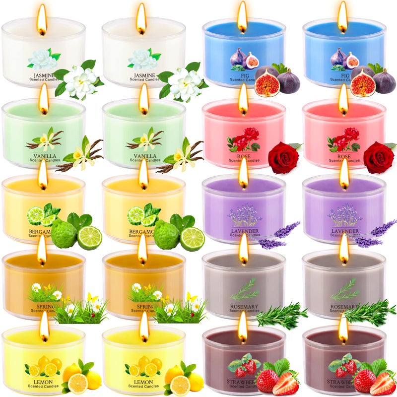 Jayhanvoe Aromatherapy Scented Candles 20 Pack - Small Candle Gift Set for Women with 10 Scents, 1.6oz Long-Lasting Soy Wax Candles for Relaxation, Yoga, Bath, Christmas Birthday Gifts, Home Decor - Image 1