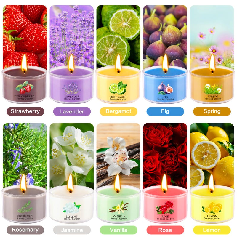 Jayhanvoe Aromatherapy Scented Candles 20 Pack - Small Candle Gift Set for Women with 10 Scents, 1.6oz Long-Lasting Soy Wax Candles for Relaxation, Yoga, Bath, Christmas Birthday Gifts, Home Decor - Image 2